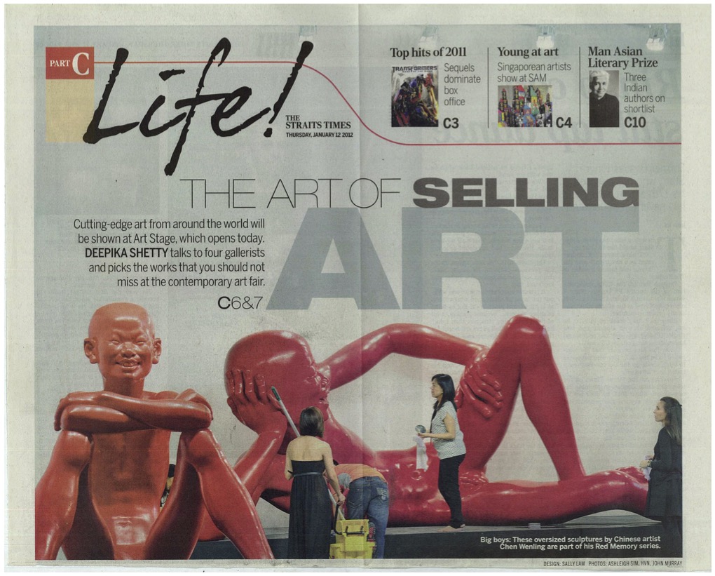 Art Stage Singapore 12 - Chen Wenling, The Strait Times, C6, 2012.01.12 